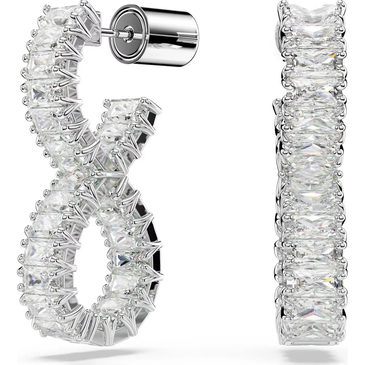 Swarovski Silver Hyperbola Infinity Hoop Earrings