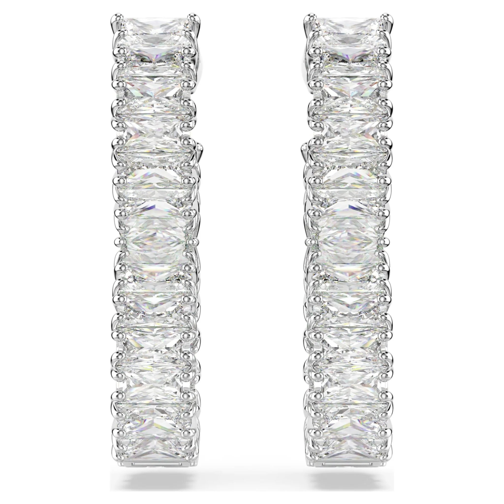Swarovski Silver Hyperbola Infinity Hoop Earrings - Image 3