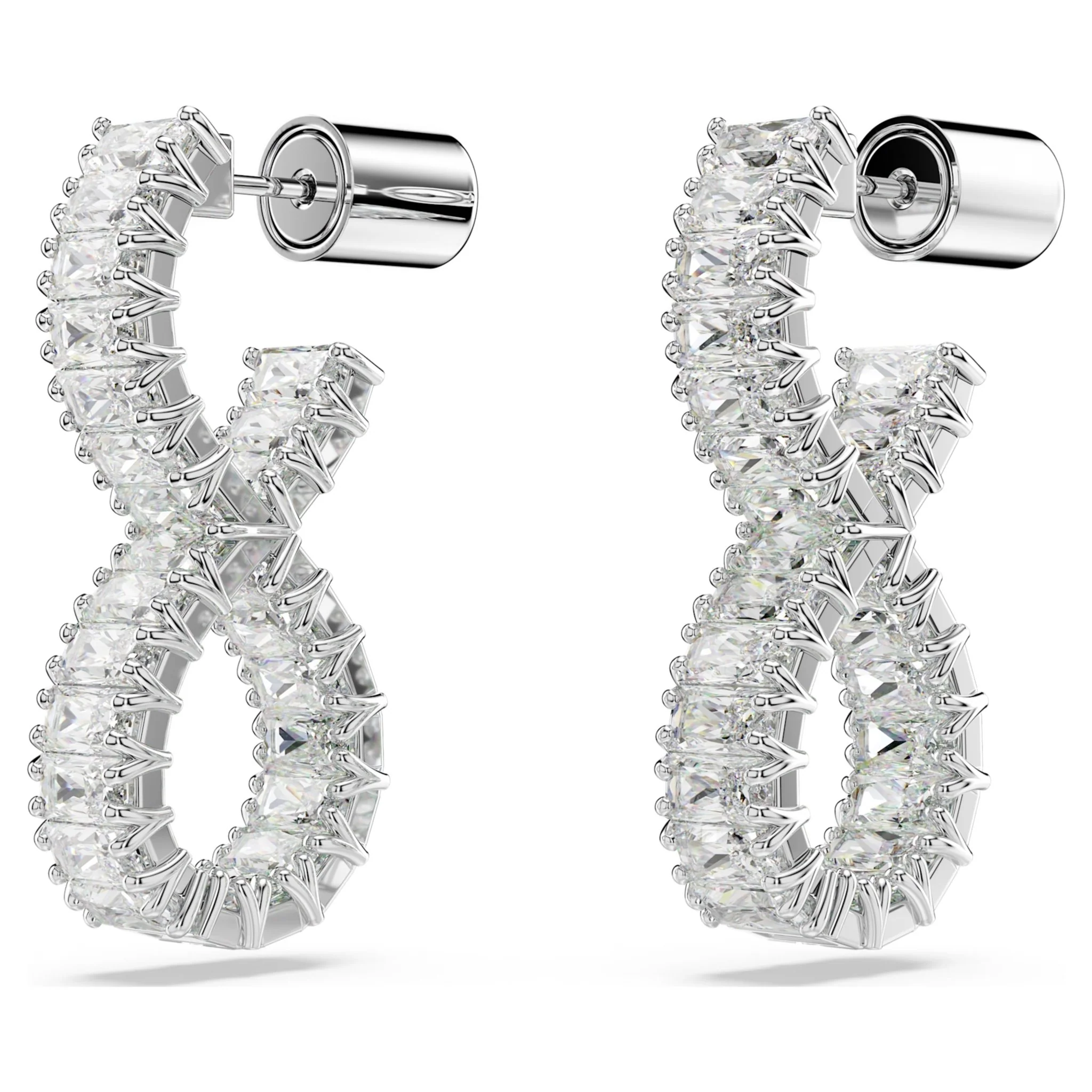 Swarovski Silver Hyperbola Infinity Hoop Earrings - Image 4