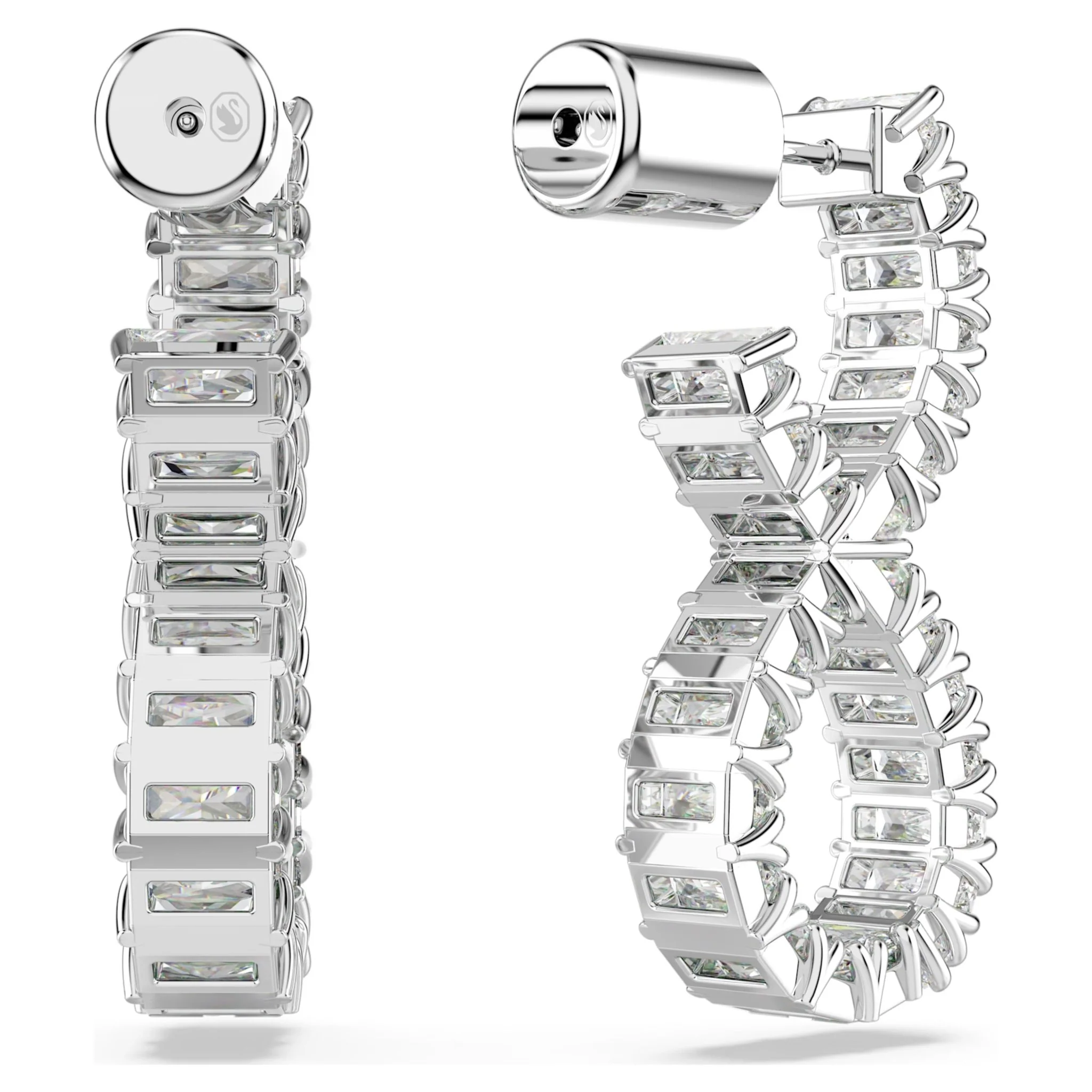 Swarovski Silver Hyperbola Infinity Hoop Earrings - Image 5