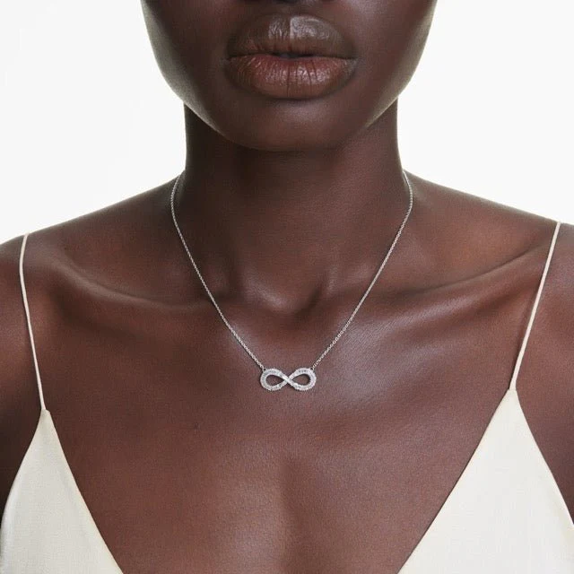 Swarovski Silver Hyperbola Pave Infinity Necklace - Image 2