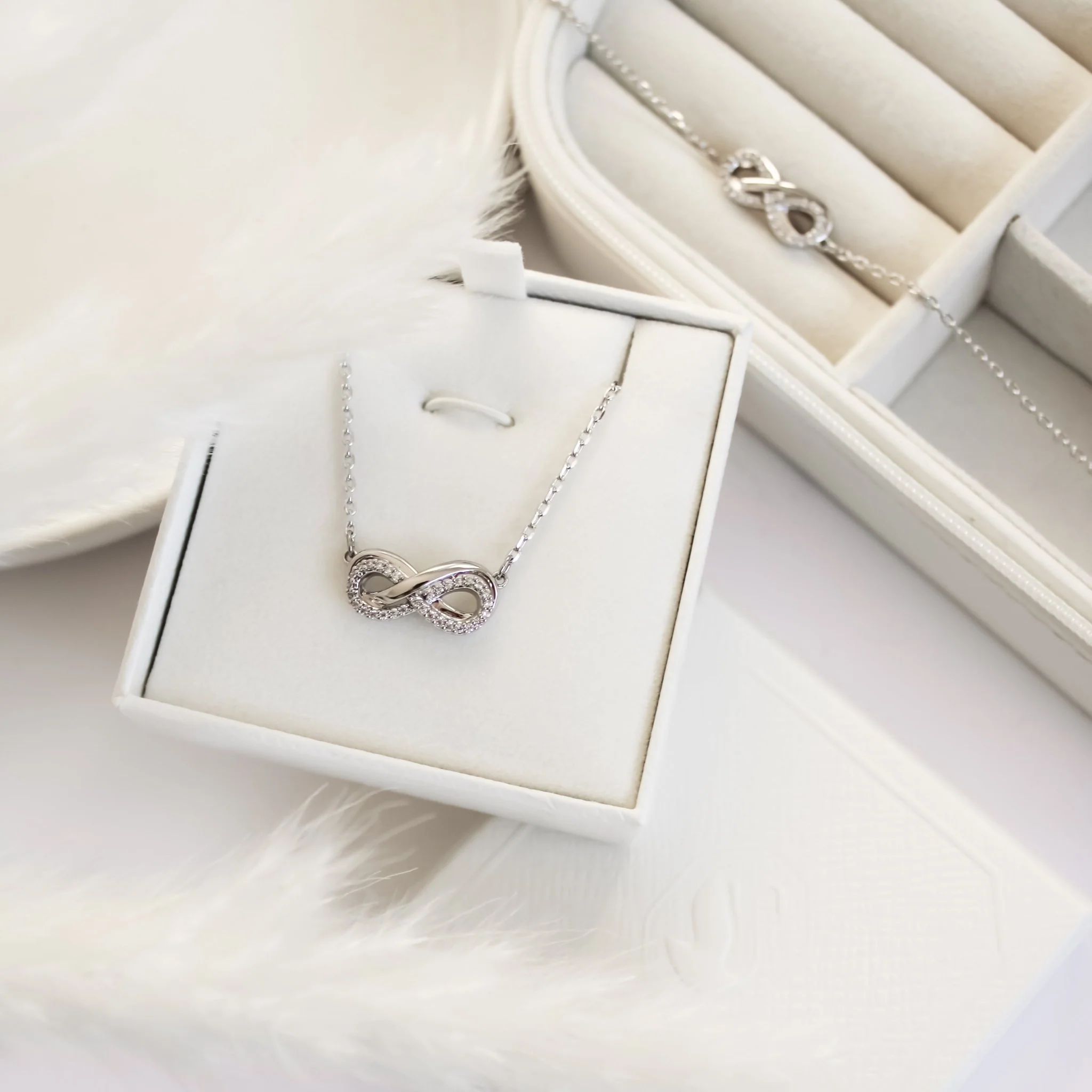 Swarovski Silver Hyperbola Infinity Necklace - Image 4