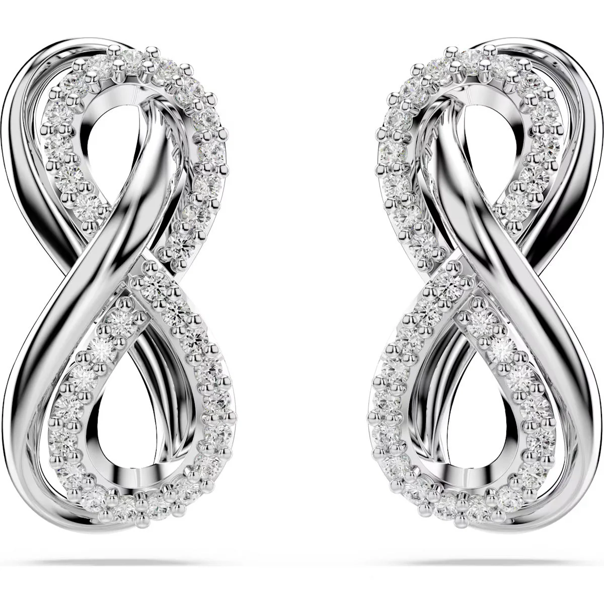 Swarovski Silver Hyperbola Infinity Intertwined Stud Earrings