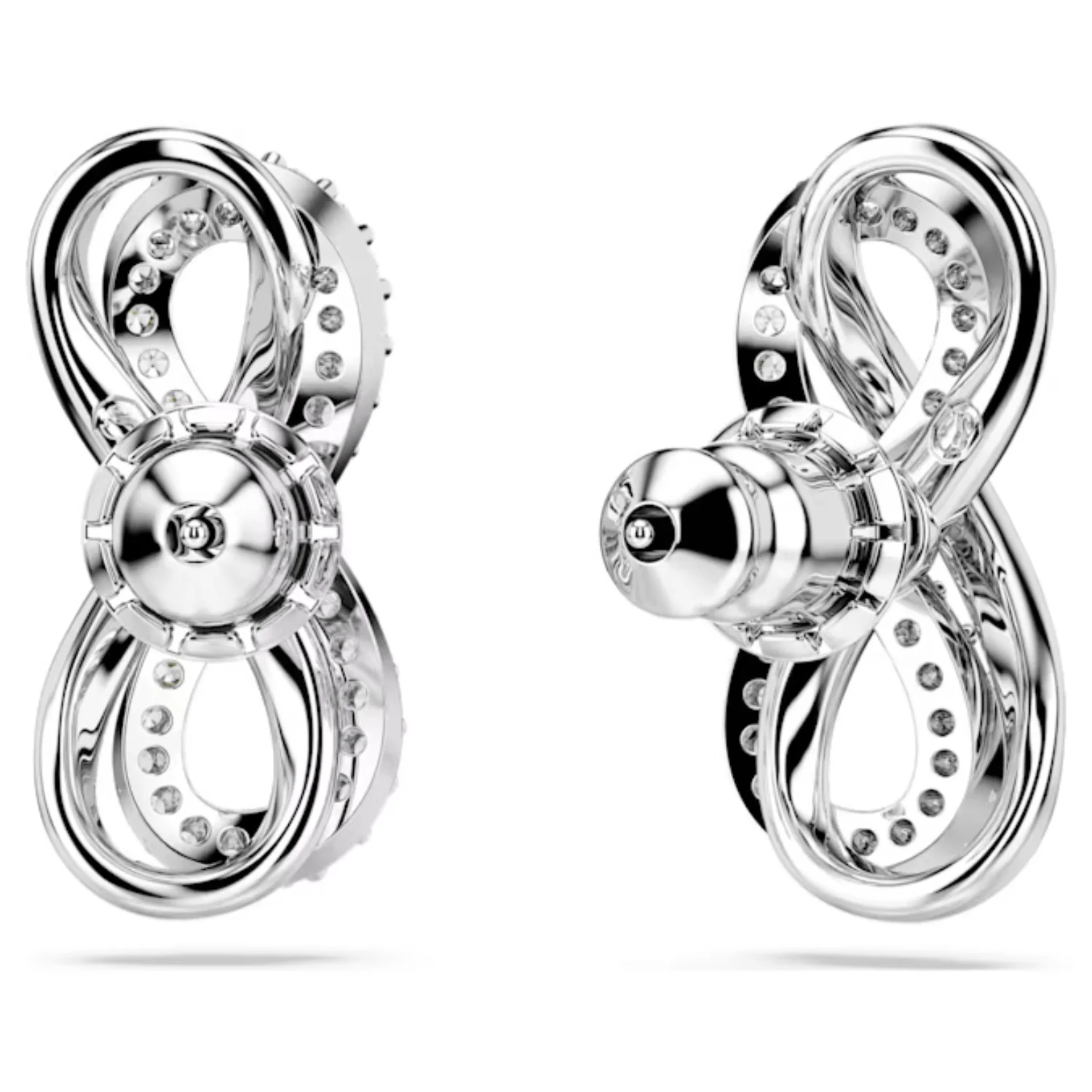 Swarovski Silver Hyperbola Infinity Intertwined Stud Earrings - Image 3