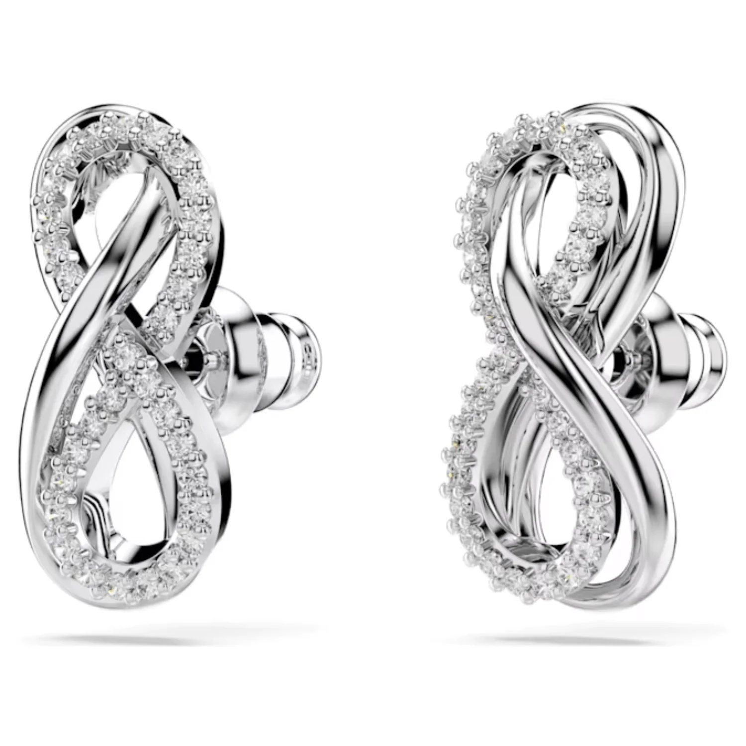 Swarovski Silver Hyperbola Infinity Intertwined Stud Earrings - Image 4