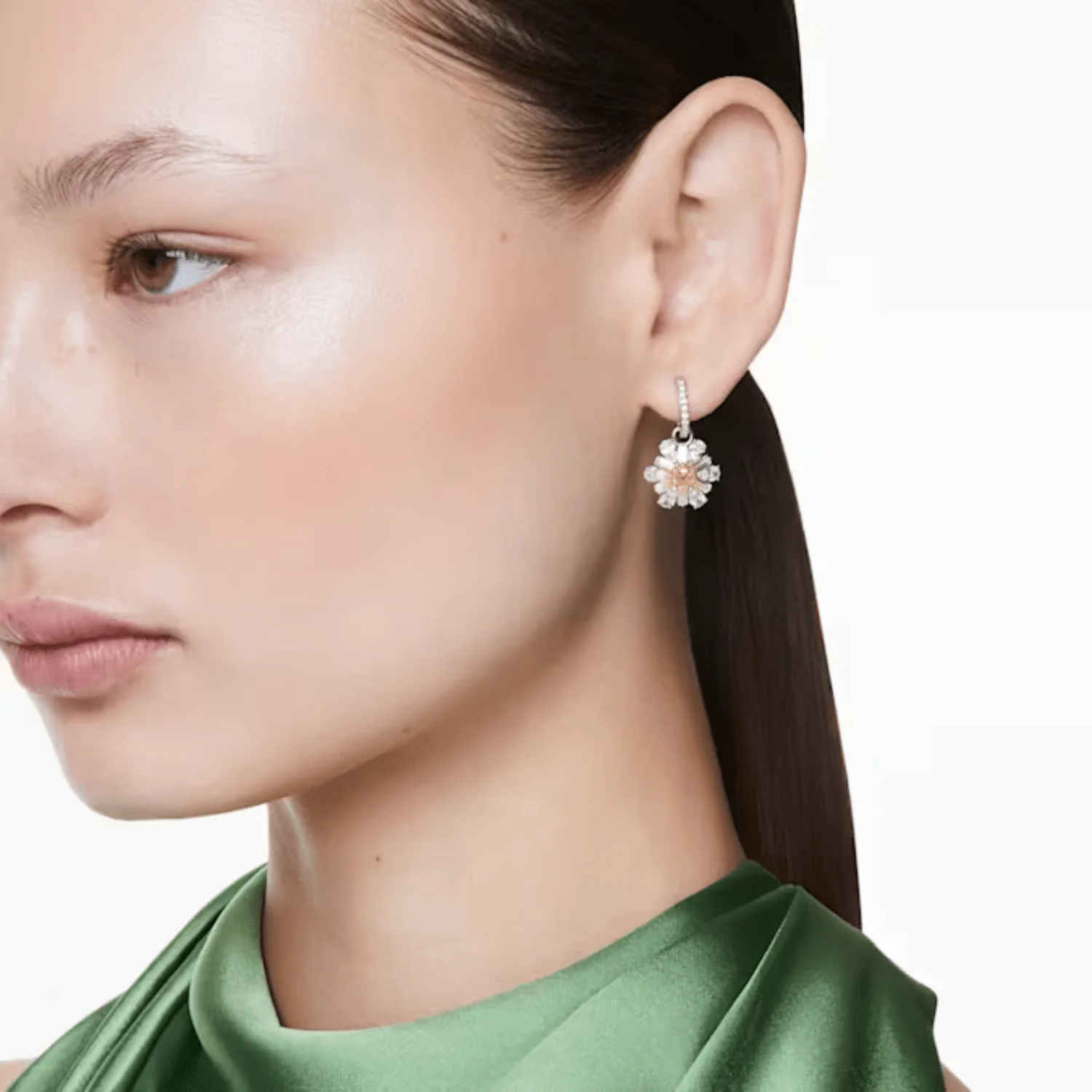 Swarovski Silver Idyllia Flower Earrings - Image 2
