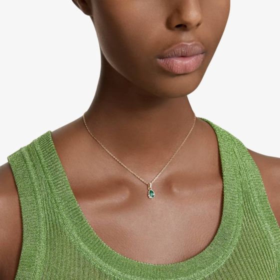 Swarovski Gold Chroma Green Necklace and Earrings Set - Image 2