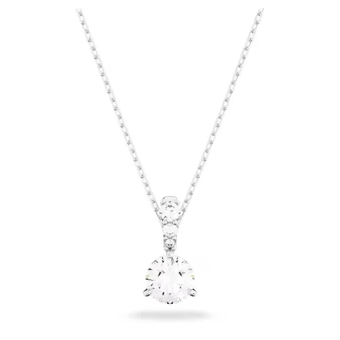 Swarovski Silver Stilla Round Solitaire Necklace