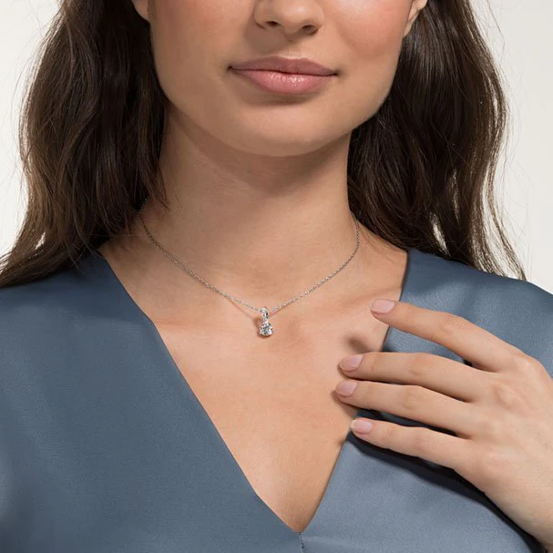 Swarovski Silver Stilla Round Solitaire Necklace - Image 2