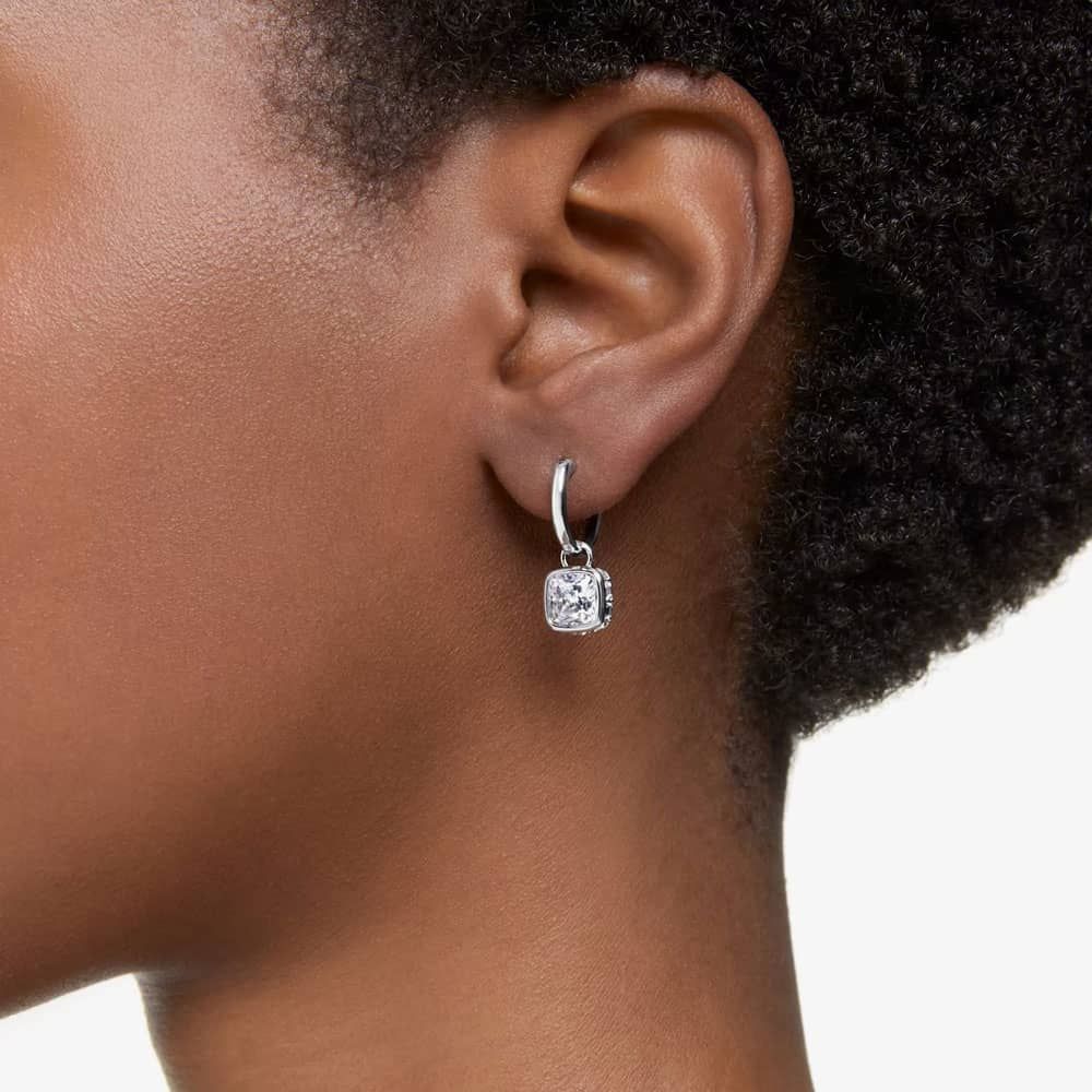 Swarovski Silver Chroma Drop Earrings - Image 2
