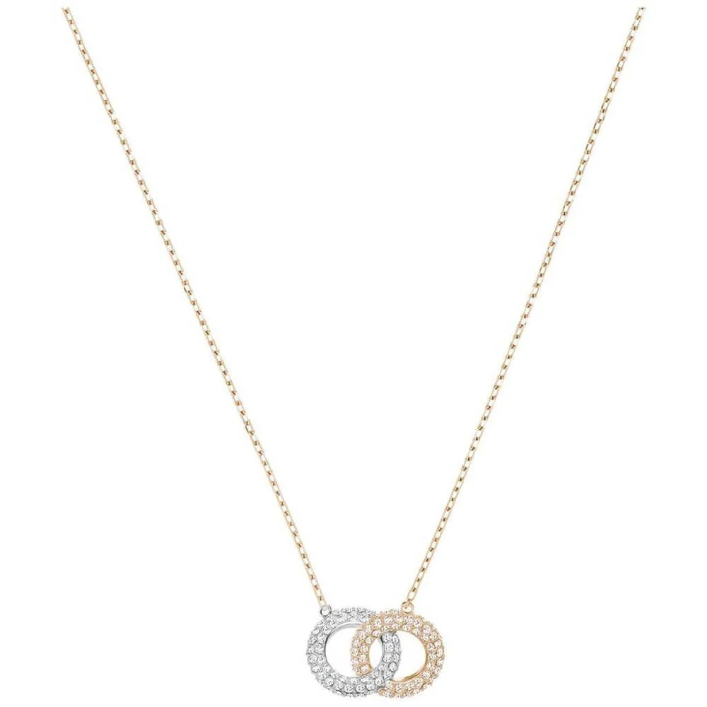 Swarovski Rose Gold Dextera Intertwined Circle Necklace - Image 3