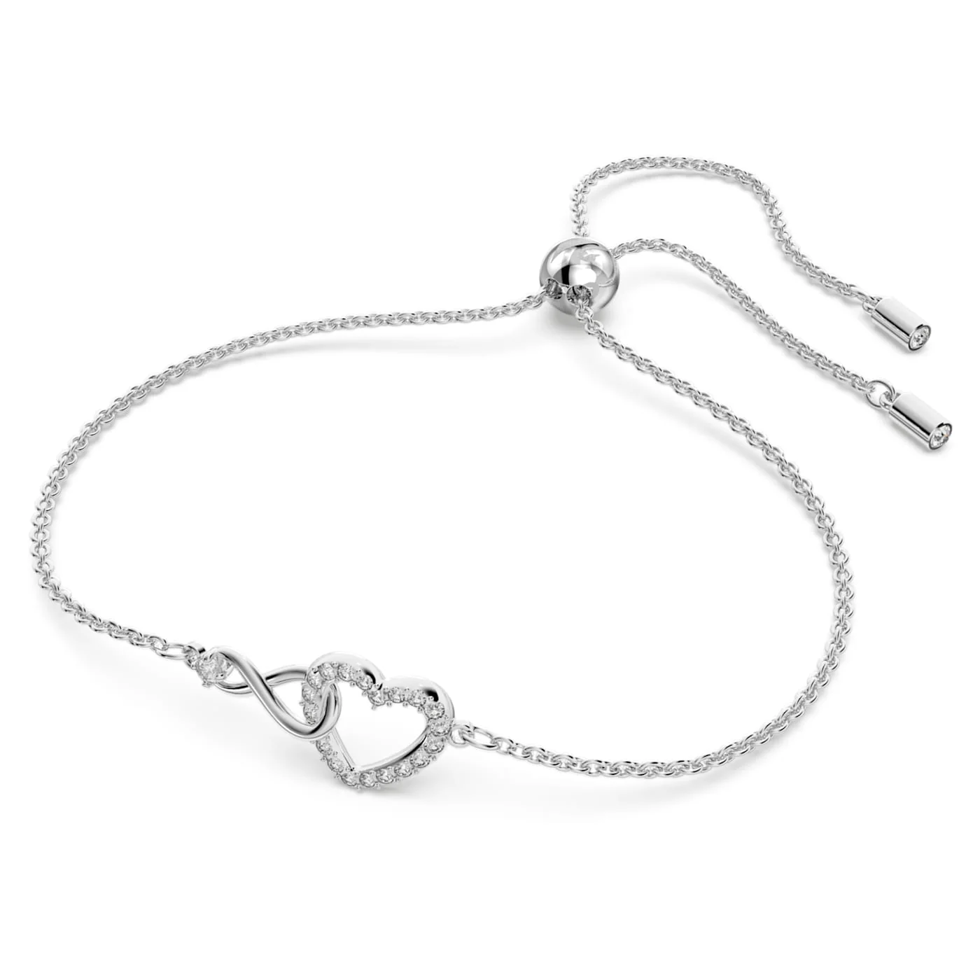 Swarovski Silver Hyperbola Infinity and Heart Bracelet - Image 4