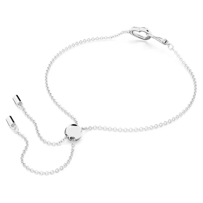 Swarovski Silver Hyperbola Infinity and Heart Bracelet - Image 5