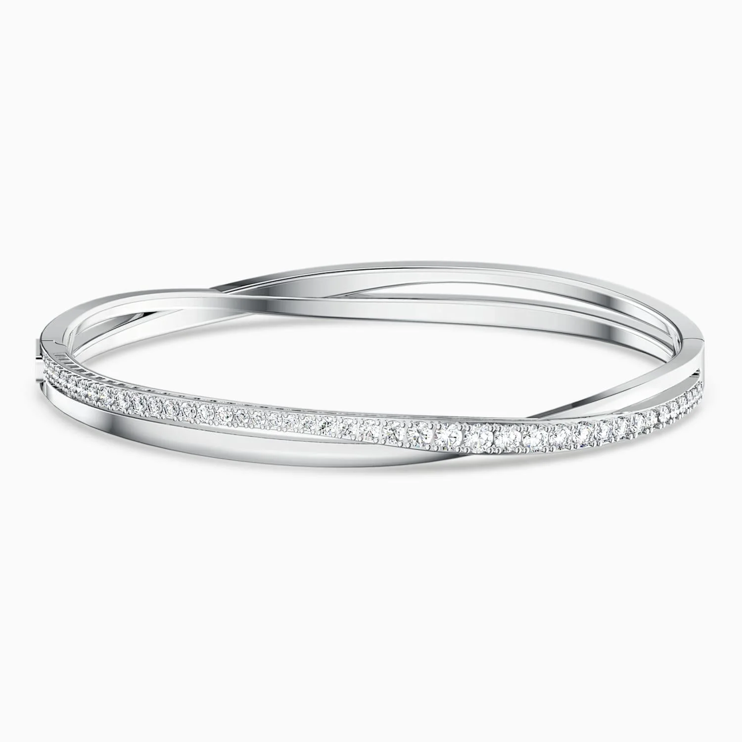 Swarovski Silver Hyperbola Twist Rows Bangle