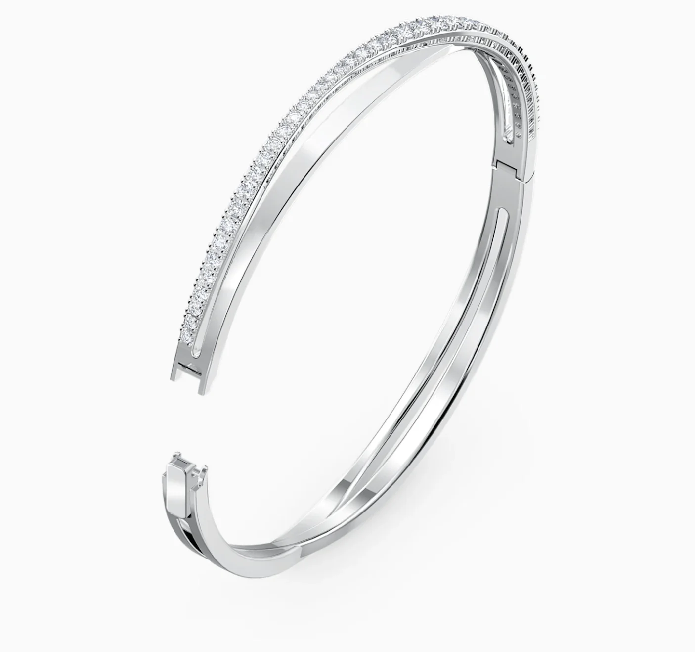 Swarovski Silver Hyperbola Twist Rows Bangle - Image 2