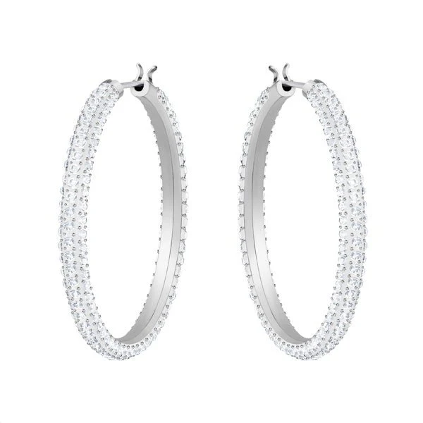 Swarovski Silver Dextera Large Hoop Earrings
