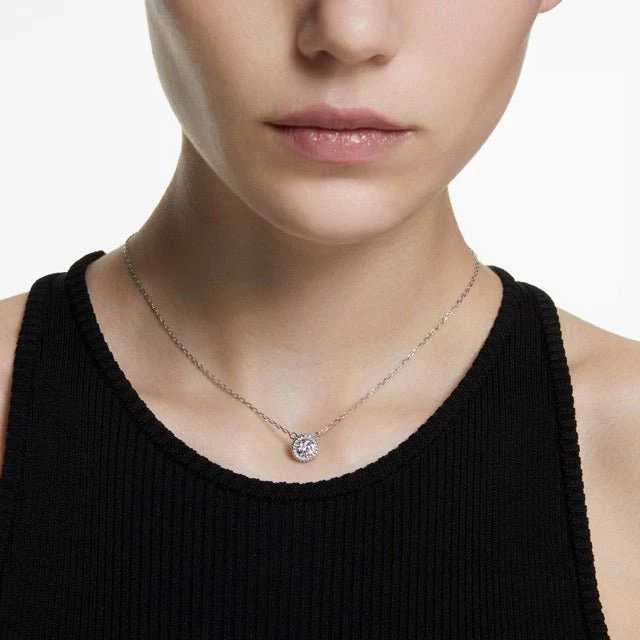 Swarovski Silver Una Round Cut Pave Necklace - Image 2