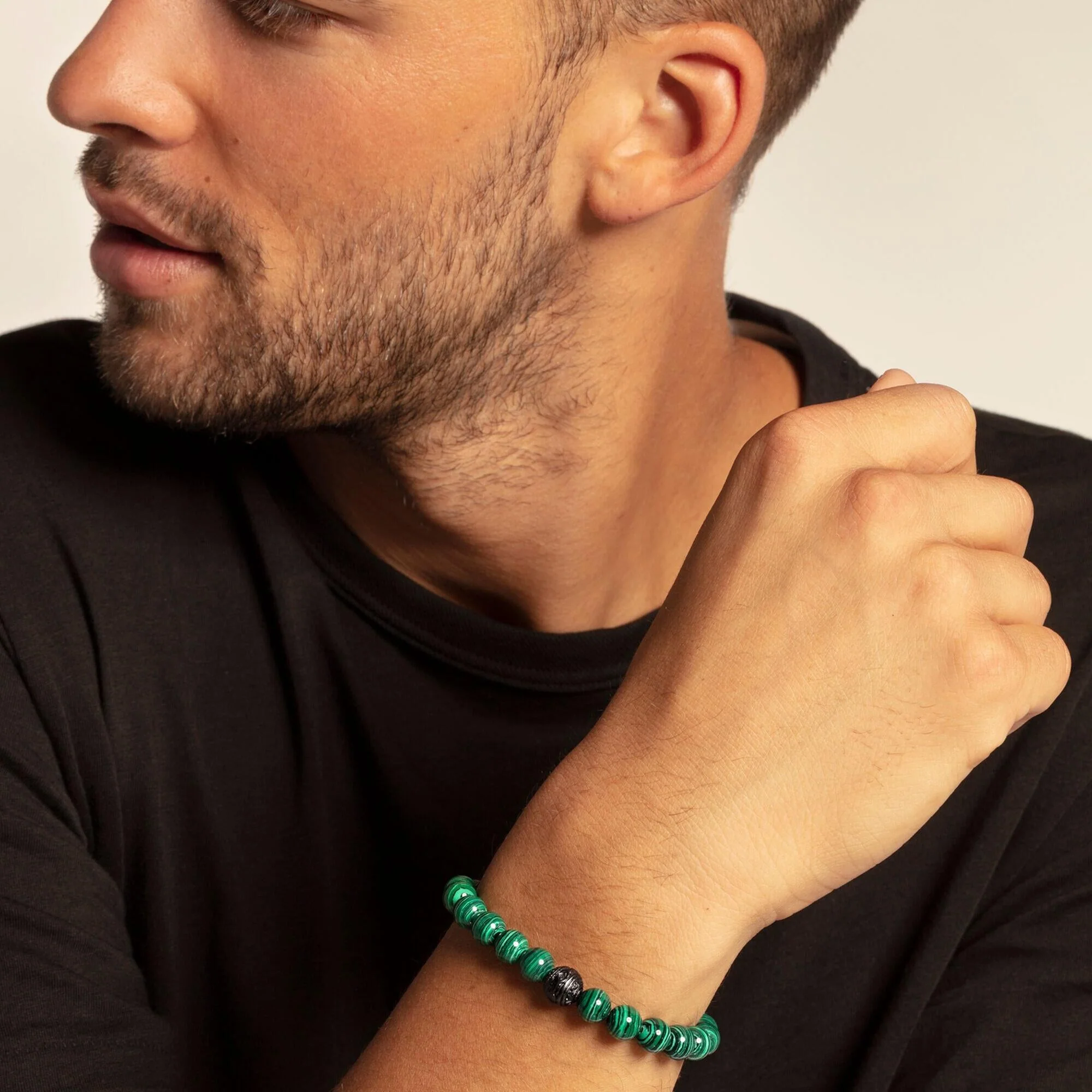 Thomas Sabo Silver and Black Cat Green Bracelet - Image 2