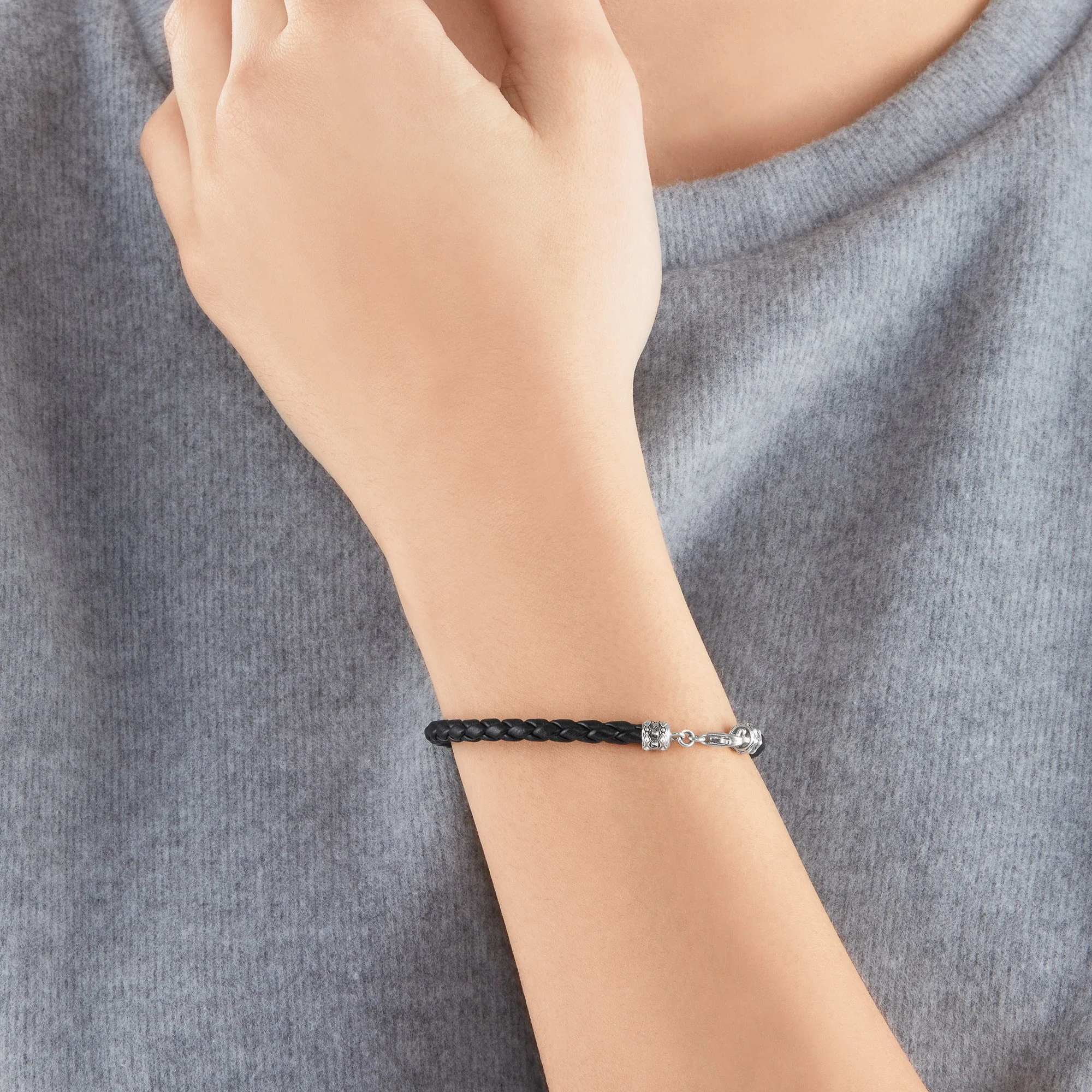 Thomas Sabo Black Leather Classic Bracelet - Image 4