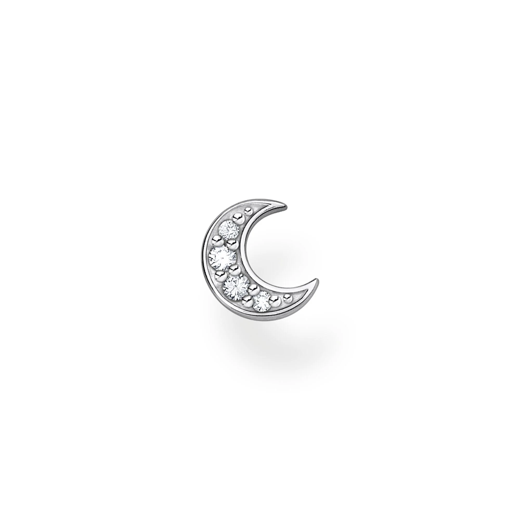Thomas Sabo Silver CZ Moon Single Stud Earring