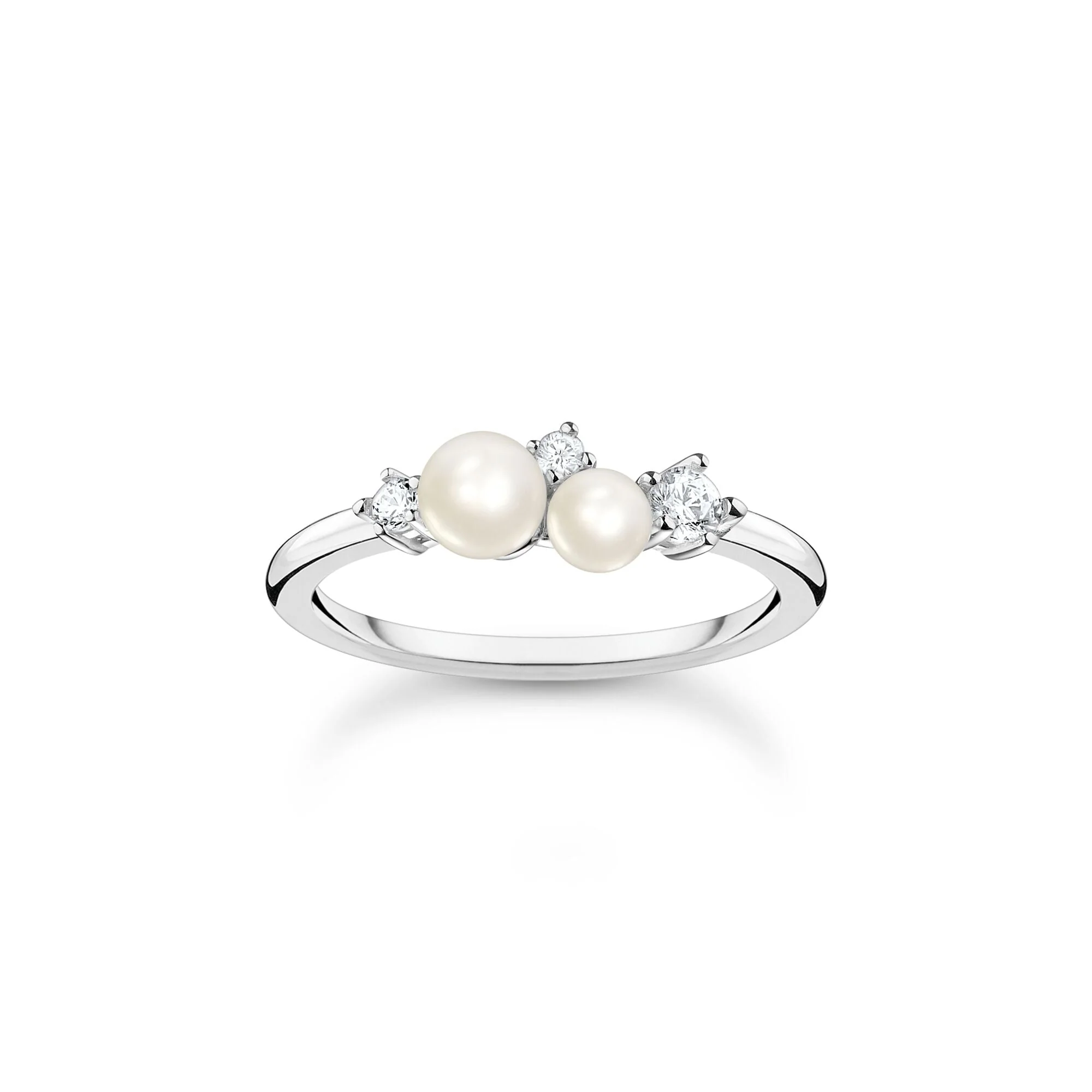 Thomas Sabo CZ Silver Pearls Ring
