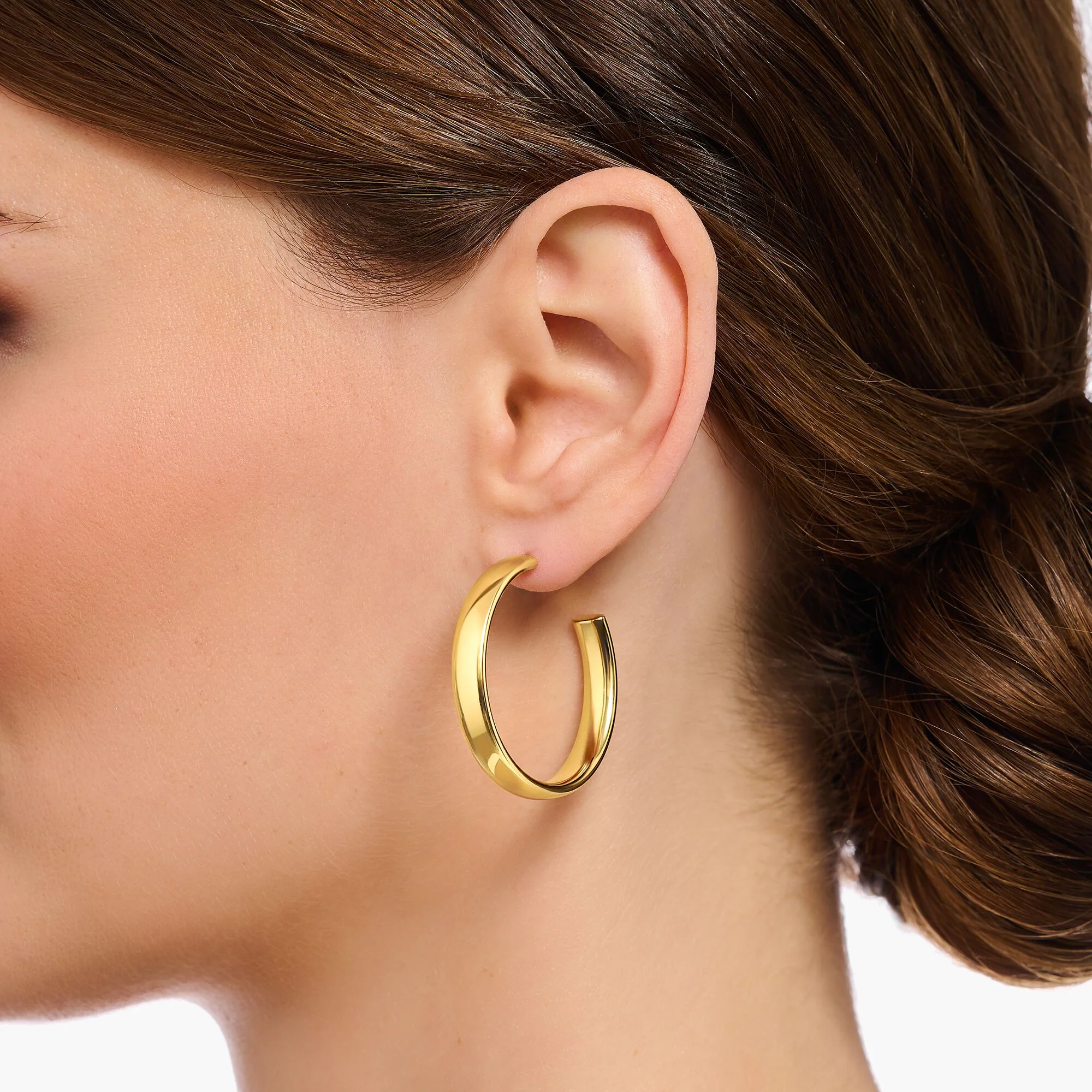 Thomas Sabo Gold Medium Chunky Hoop Earrings - Image 2