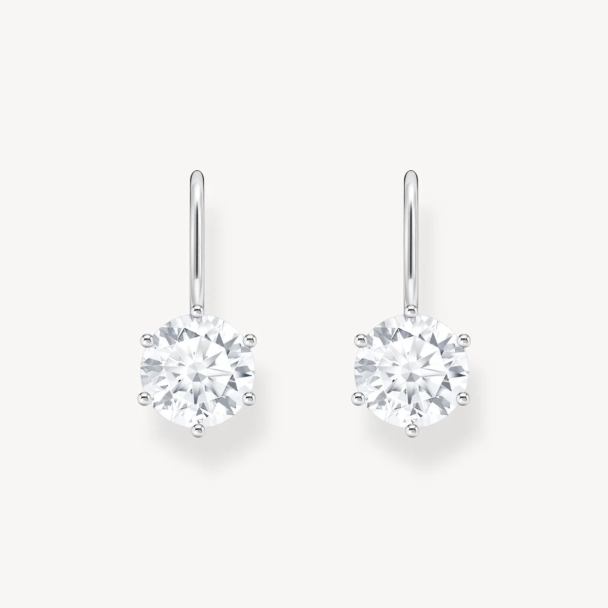 Thomas Sabo Silver Elegant Cabochon Zirconia Drop Earrings - Image 6