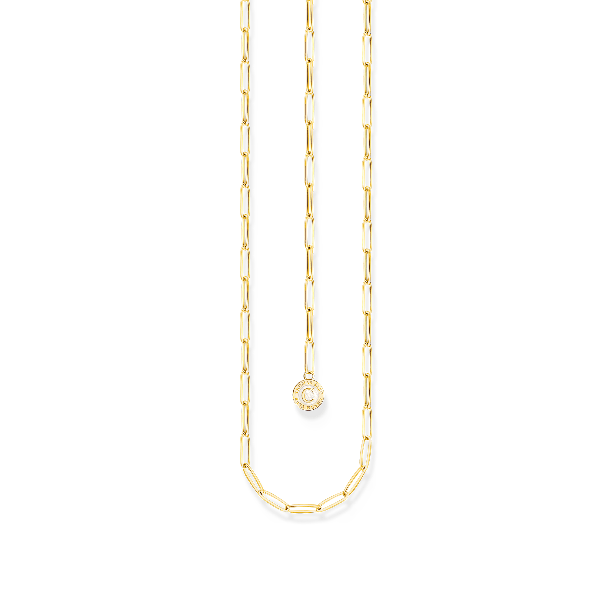 Thomas Sabo Gold Square Fine Link Charm Necklace - Image 3