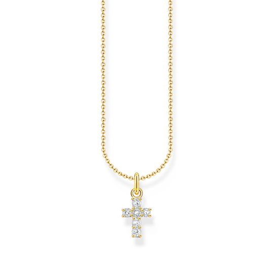 Thomas Sabo Gold CZ Cross Pendant Necklace