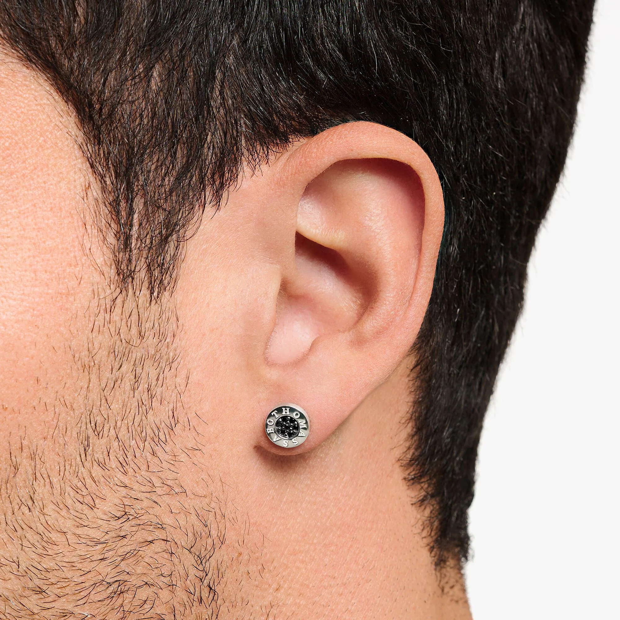 Thomas Sabo Silver Round Black CZ Stud Earrings - Image 2