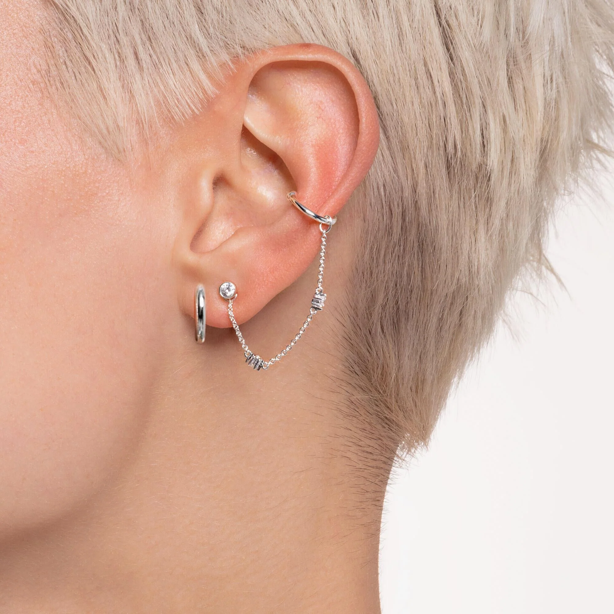 Thomas Sabo Round CZ Silver Single Ear Stud - Image 3