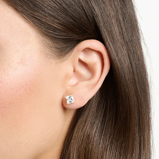 Thomas Sabo Silver Square Clear CZ Stud Earrings - Image 2