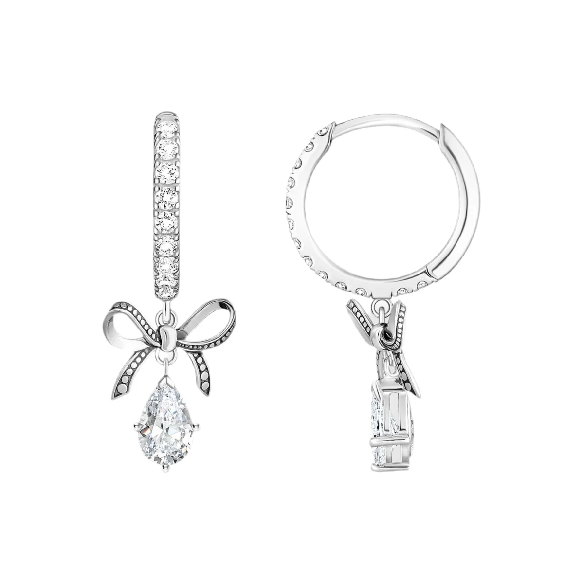 Thomas Sabo Silver Hoop Bow Earrings
