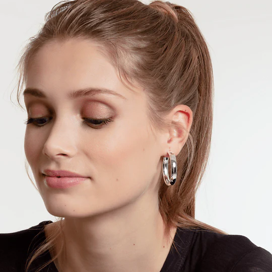 Thomas Sabo Silver Medium Chunky Hoop Earrings - Image 3