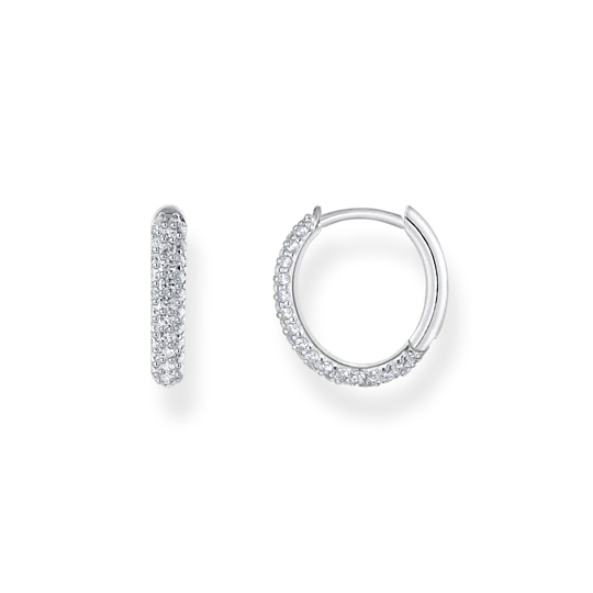 Thomas Sabo Silver Pave Zirconia Hoop Earrings