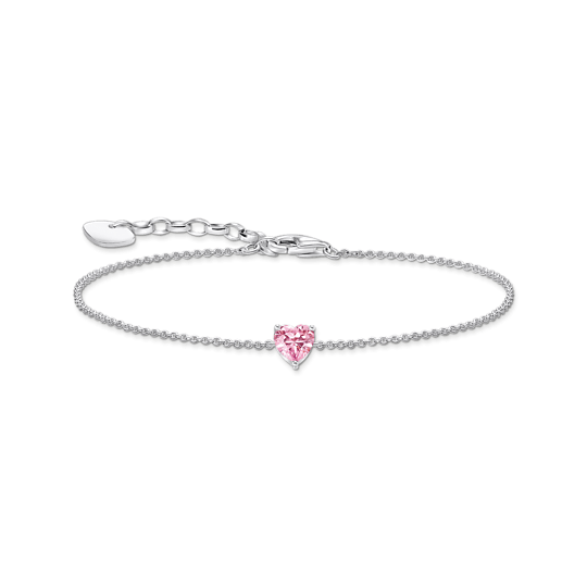 Thomas Sabo Silver Pink Heart CZ Bracelet