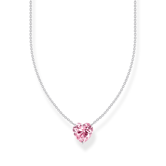 Thomas Sabo Silver Pink Zirconia Heart Pendant Necklace