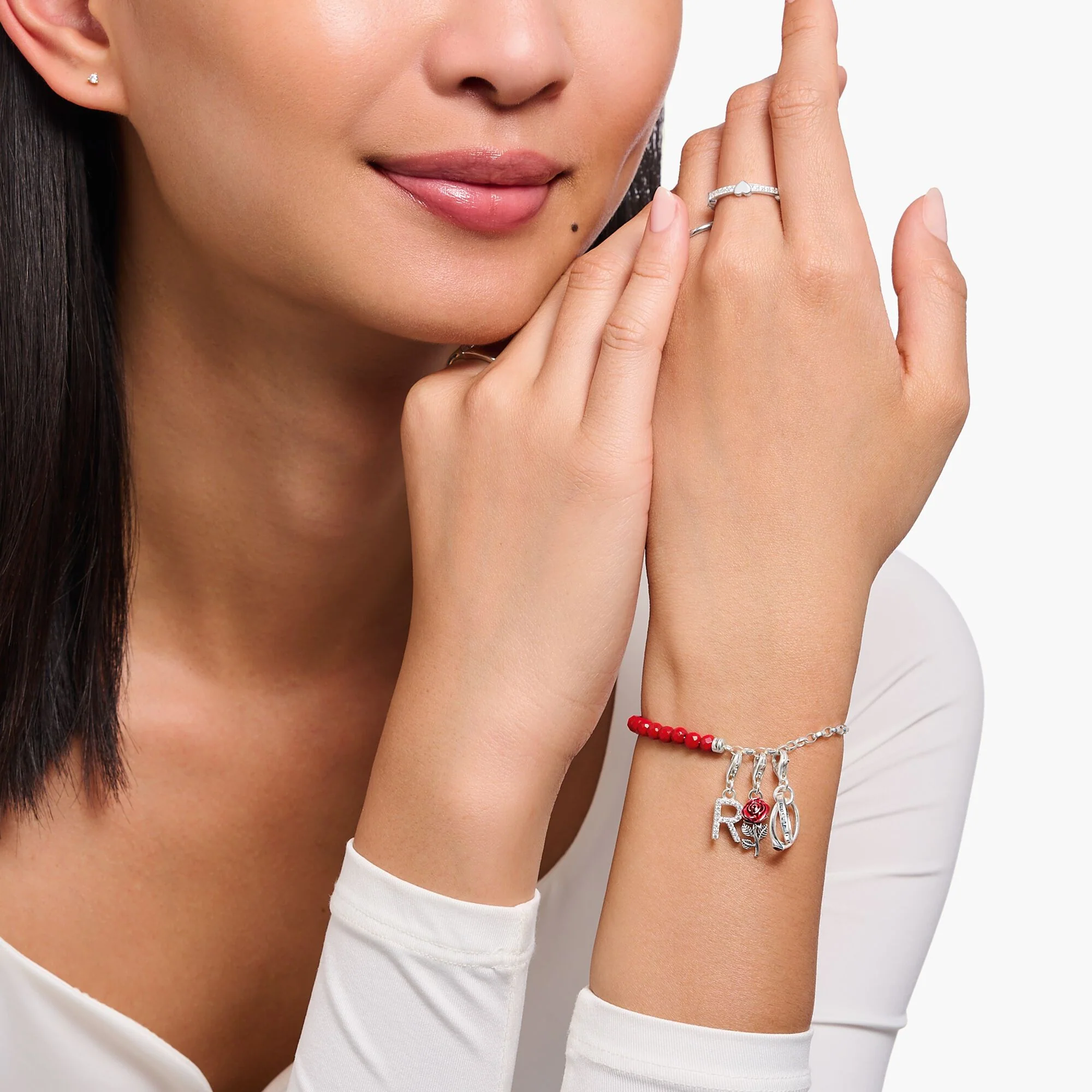 Thomas Sabo Silver Red Rose Enamel Charm - Image 2