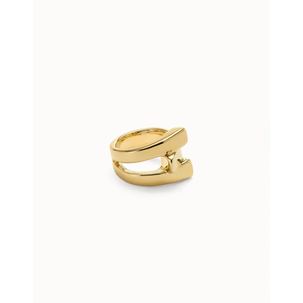 Unode50 18K Gold Plated Cross Link Ring