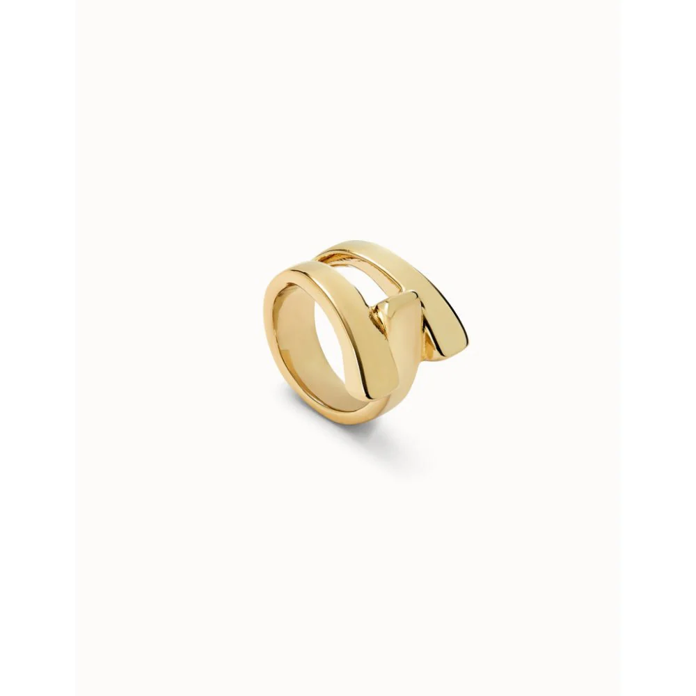 Unode50 18K Gold Plated Cross Link Ring - Image 3
