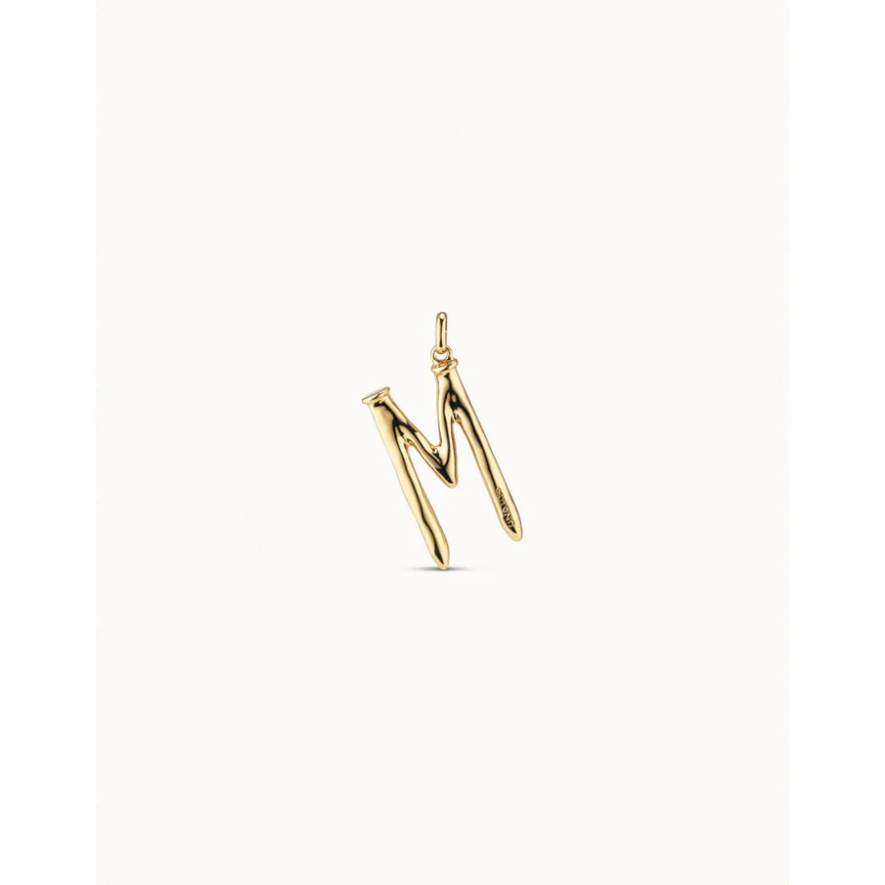 Unode50 18K Gold Plated Large M Initial Charm