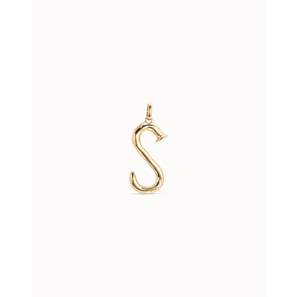 Unode50 18K Gold Plated Large S Initial Charm