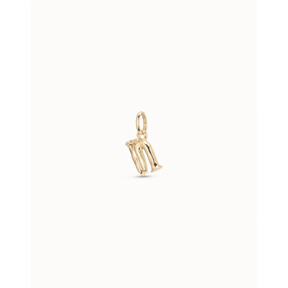 Unode50 18K Gold Plated Medium N Initial Charm - Image 2