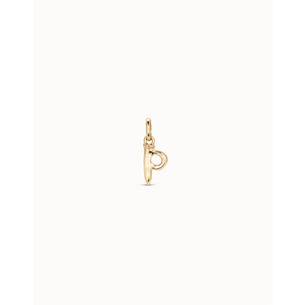 Unode50 18K Gold Plated Medium P Initial Charm