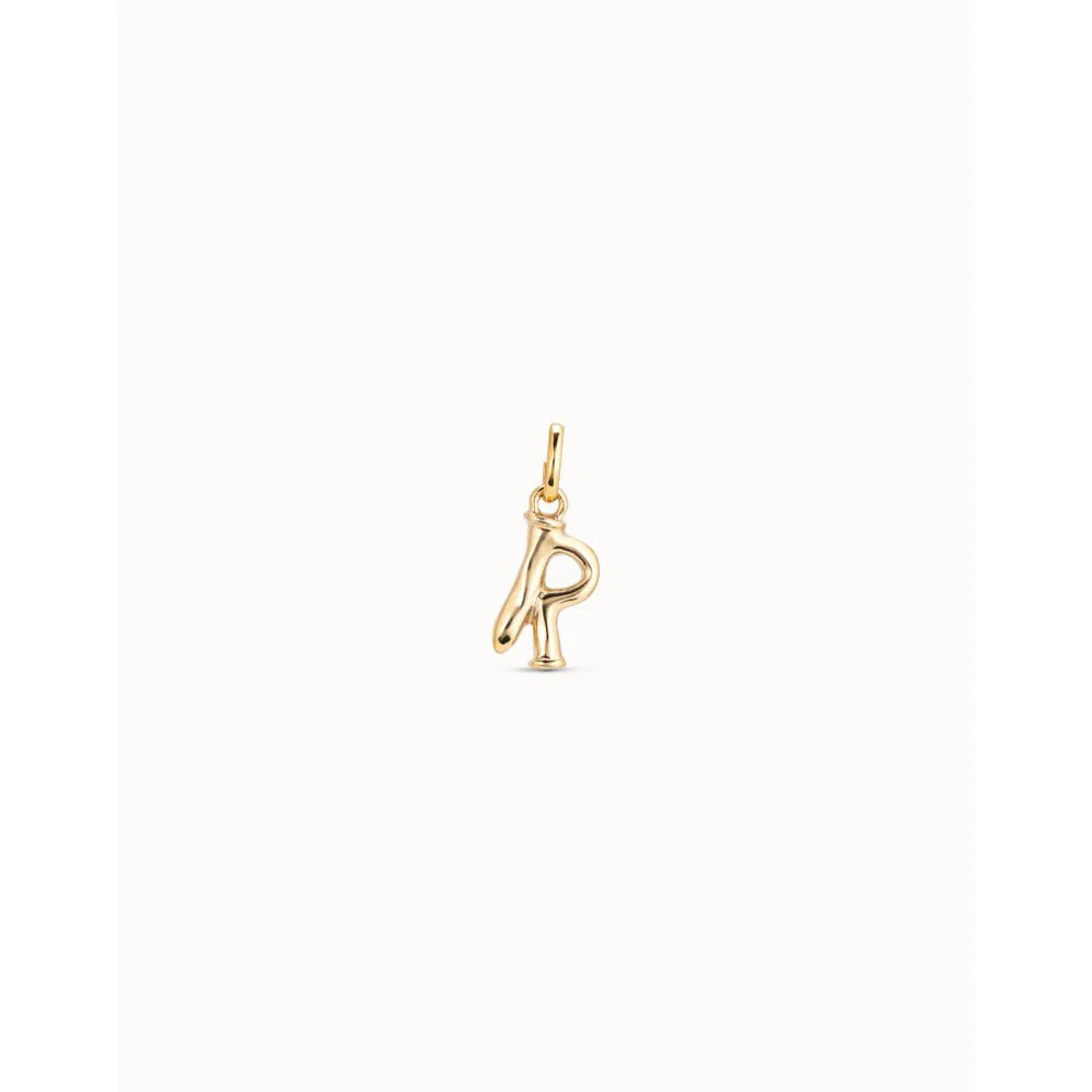 Unode50 18K Gold Plated Medium R Initial Charm