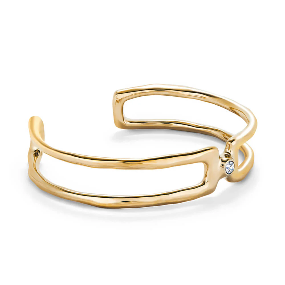 UNOde50 Gold White Topaz Bangle Bracelet - Image 3