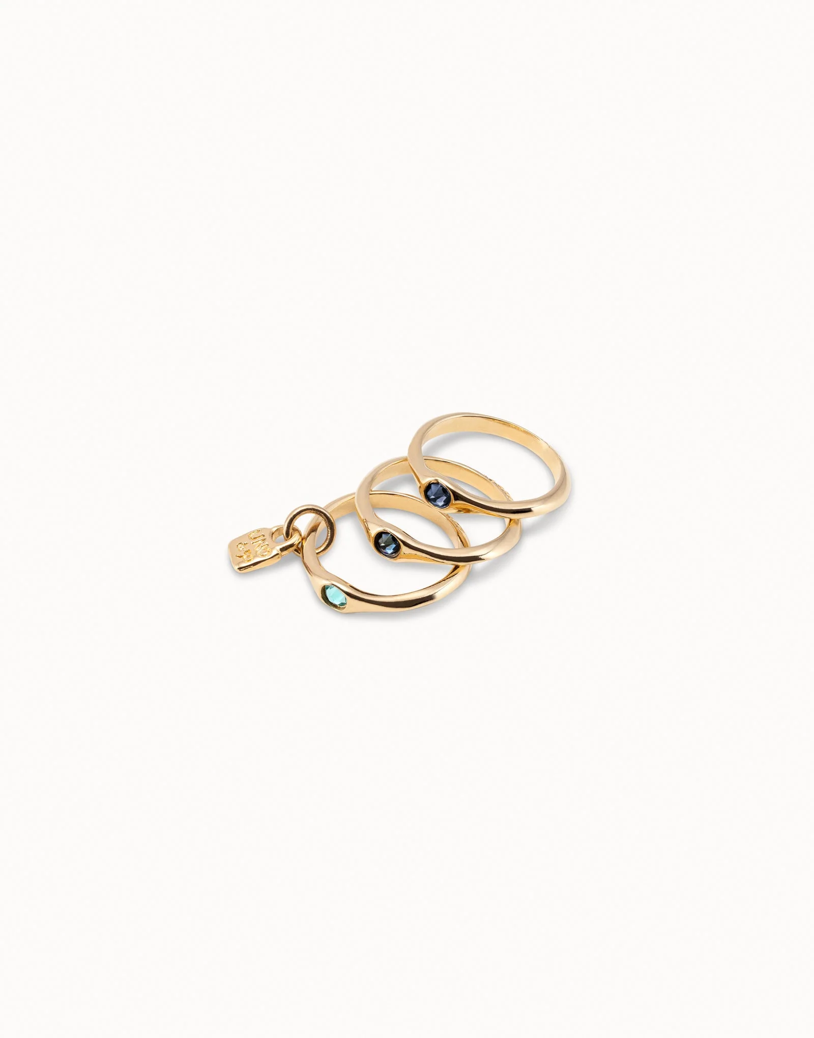 UNOde50 Gold Happy Blue Rings - Image 3
