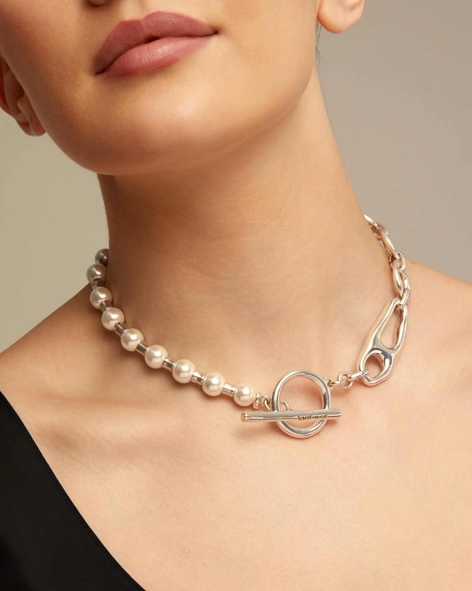 UNOde50 Silver Pearl & Match Joyful Necklace - Image 4