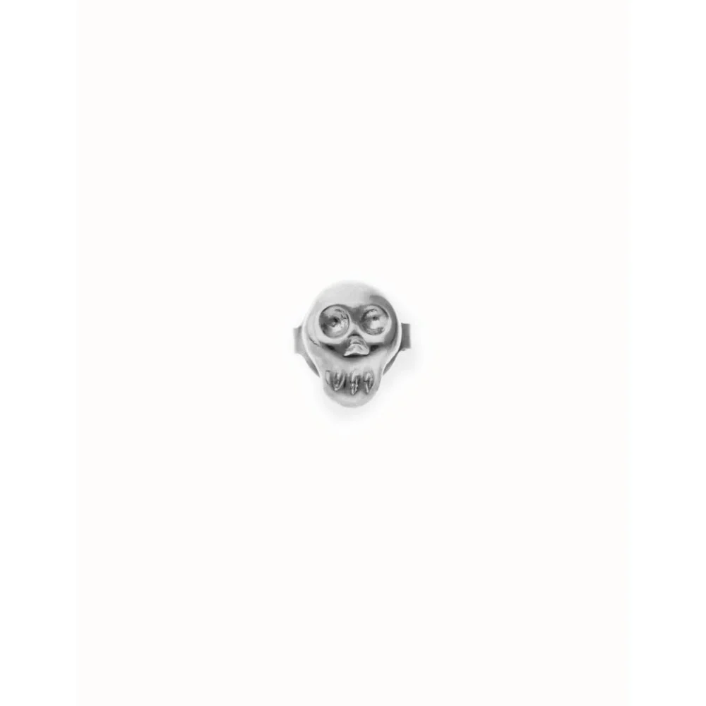 Unode50 Sterling Silver Skull Single Stud Earring - Image 3